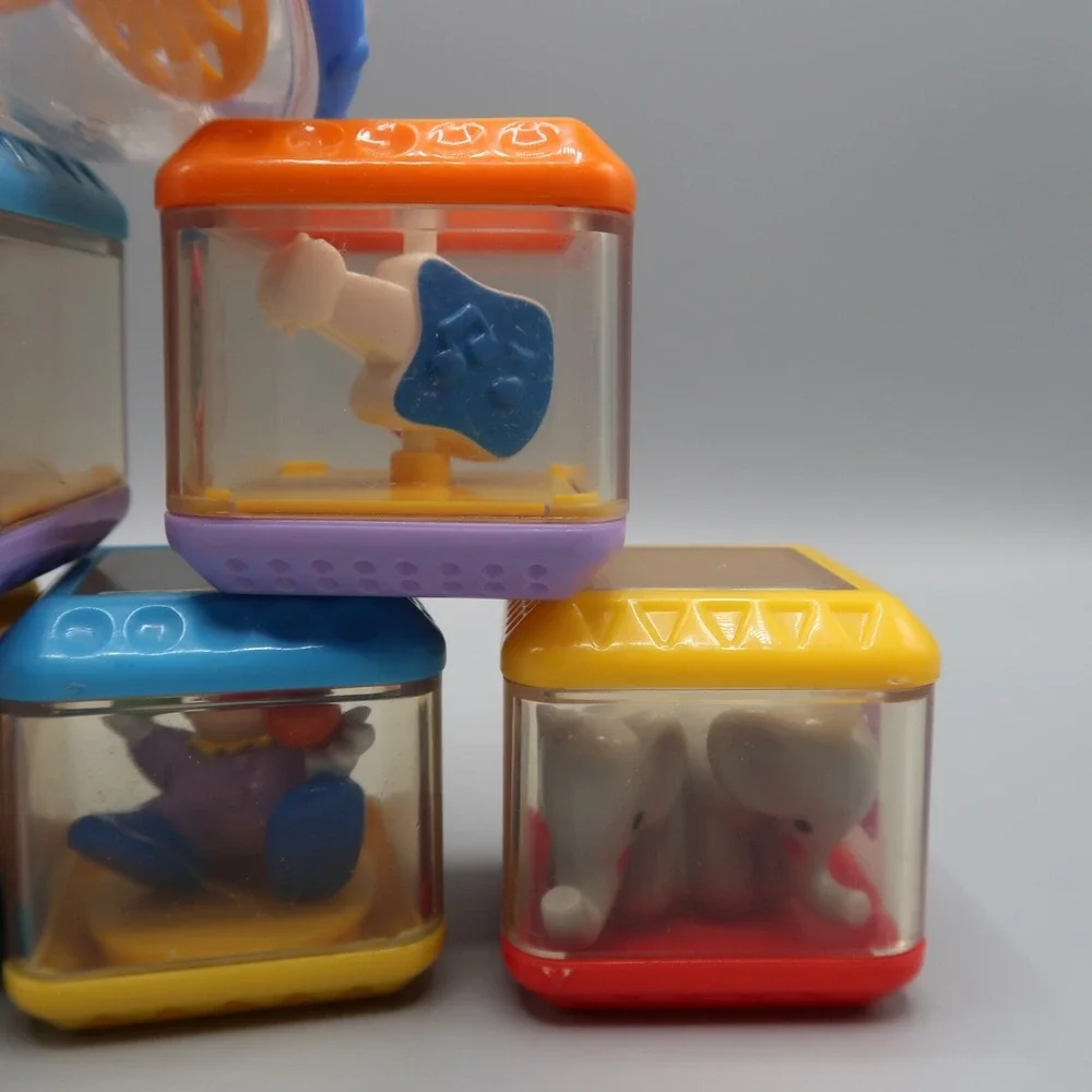 9 Fisher Price Peek A Boo Blocks Stacking Sensory Animals Letters Lot